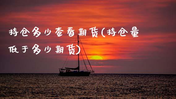 持仓多少查看期货(持仓量低于多少期货)_https://www.zztgc.com_黄金期货_第1张