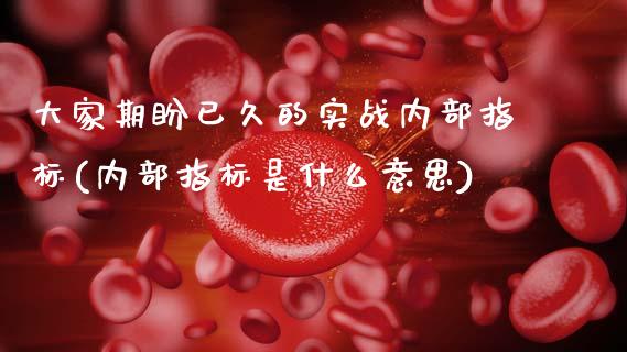 大家期盼已久的实战内部指标(内部指标是什么意思)_https://www.zztgc.com_期货入门_第1张