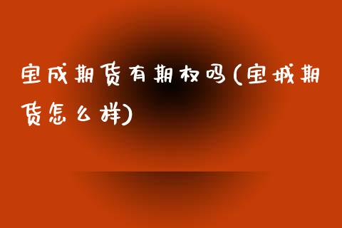 宝成期货有期权吗(宝城期货怎么样)_https://www.zztgc.com_黄金期货_第1张