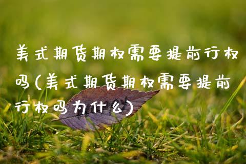 美式期货期权需要提前行权吗(美式期货期权需要提前行权吗为什么)_https://www.zztgc.com_期货行情_第1张