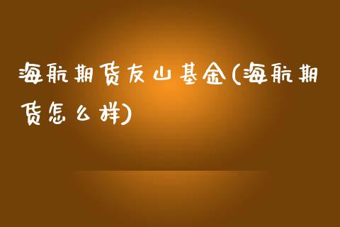 海航期货友山基金(海航期货怎么样)_https://www.zztgc.com_期货开户_第1张