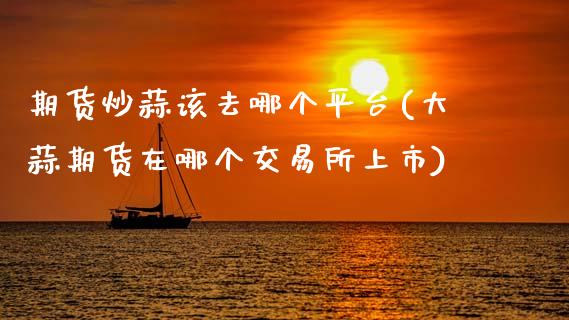 期货炒蒜该去哪个平台(大蒜期货在哪个交易所上市)_https://www.zztgc.com_原油期货_第1张