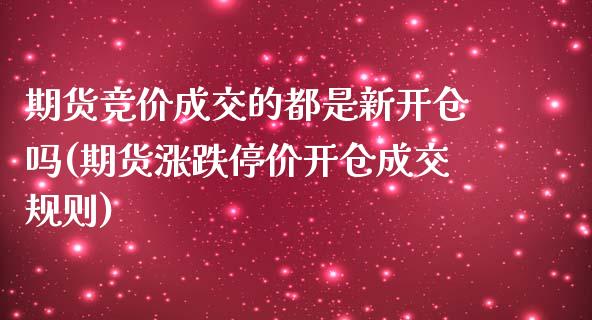 期货竞价成交的都是新开仓吗(期货涨跌停价开仓成交规则)_https://www.zztgc.com_期货直播_第1张