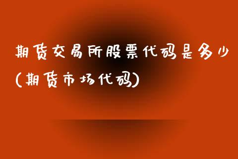 期货交易所股票代码是多少(期货市场代码)_https://www.zztgc.com_期货直播_第1张
