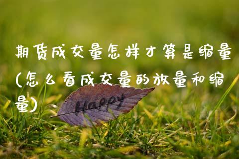 期货成交量怎样才算是缩量(怎么看成交量的放量和缩量)_https://www.zztgc.com_期货直播_第1张