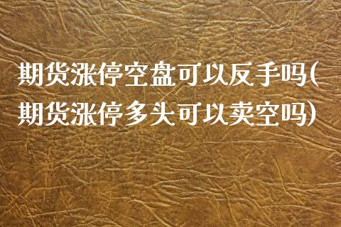 期货涨停空盘可以反手吗(期货涨停多头可以卖空吗)_https://www.zztgc.com_原油期货_第1张