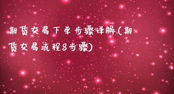 期货交易下单步骤详解(期货交易流程8步骤)_https://www.zztgc.com_期货入门_第1张