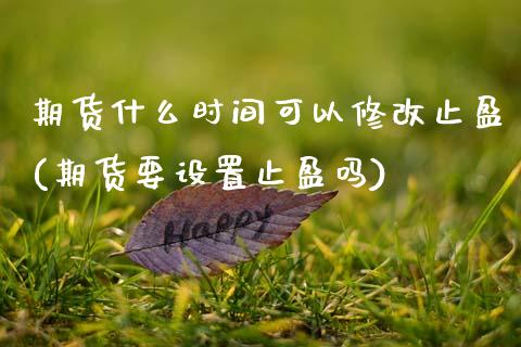 期货什么时间可以修改止盈(期货要设置止盈吗)_https://www.zztgc.com_期货入门_第1张