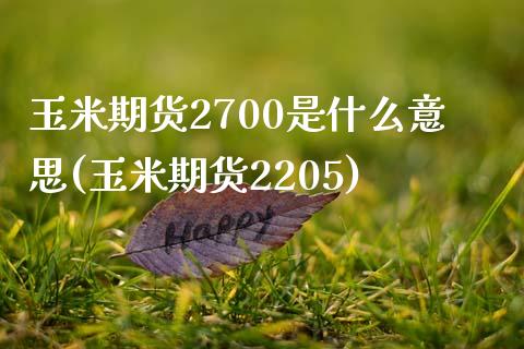 玉米期货2700是什么意思(玉米期货2205)_https://www.zztgc.com_期货开户_第1张