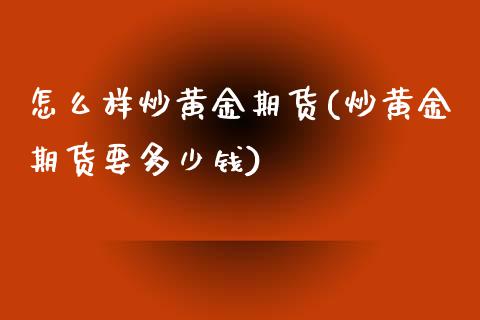 怎么样炒黄金期货(炒黄金期货要多少钱)_https://www.zztgc.com_原油期货_第1张