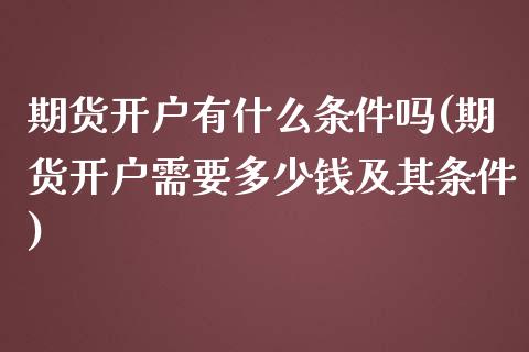 期货开户有什么条件吗(期货开户需要多少钱及其条件)_https://www.zztgc.com_原油期货_第1张