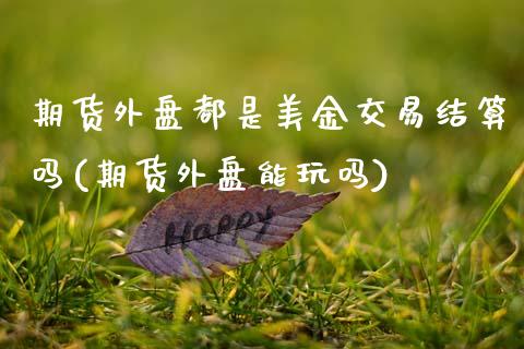 期货外盘都是美金交易结算吗(期货外盘能玩吗)_https://www.zztgc.com_期货开户_第1张