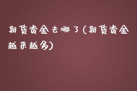 期货资金去哪了(期货资金越来越多)_https://www.zztgc.com_期货行情_第1张