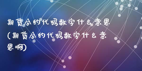 期货合约代码数字什么意思(期货合约代码数字什么意思啊)_https://www.zztgc.com_原油期货_第1张