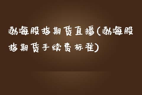 渤海股指期货直播(渤海股指期货手续费标准)_https://www.zztgc.com_期货直播_第1张