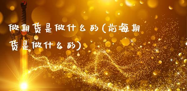 做期货是做什么的(前海期货是做什么的)_https://www.zztgc.com_期货入门_第1张