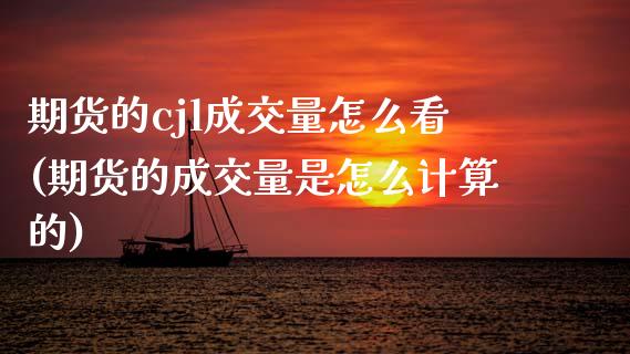 期货的cjl成交量怎么看(期货的成交量是怎么计算的)_https://www.zztgc.com_期货直播_第1张