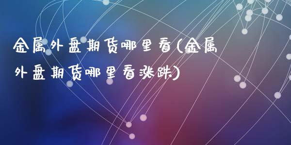 金属外盘期货哪里看(金属外盘期货哪里看涨跌)_https://www.zztgc.com_期货入门_第1张