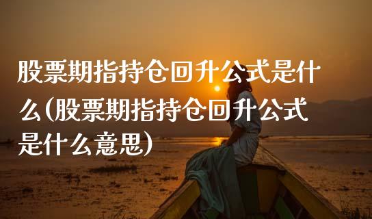 股票期指持仓回升公式是什么(股票期指持仓回升公式是什么意思)_https://www.zztgc.com_黄金期货_第1张
