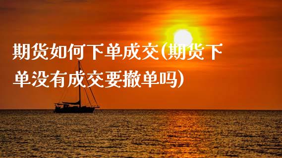 期货如何下单成交(期货下单没有成交要撤单吗)_https://www.zztgc.com_原油期货_第1张