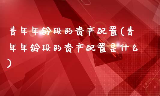 青年年龄段的资产配置(青年年龄段的资产配置是什么)_https://www.zztgc.com_期货入门_第1张