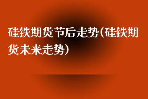 硅铁期货节后走势(硅铁期货未来走势)_https://www.zztgc.com_期货直播_第1张