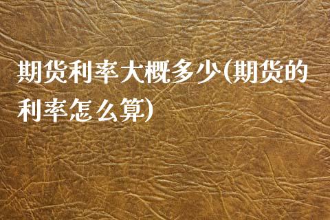 期货利率大概多少(期货的利率怎么算)_https://www.zztgc.com_黄金期货_第1张