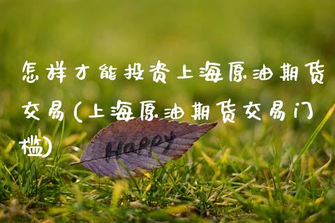 怎样才能投资上海原油期货交易(上海原油期货交易门槛)_https://www.zztgc.com_黄金期货_第1张