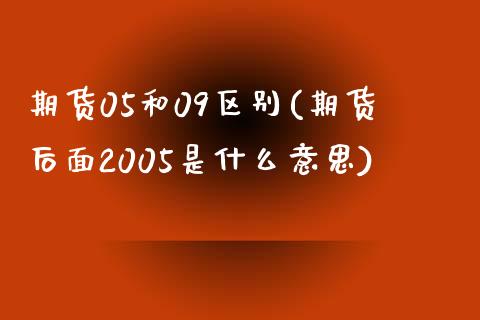 期货05和09区别(期货后面2005是什么意思)_https://www.zztgc.com_期货直播_第1张