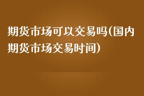 期货市场可以交易吗(国内期货市场交易时间)_https://www.zztgc.com_原油期货_第1张
