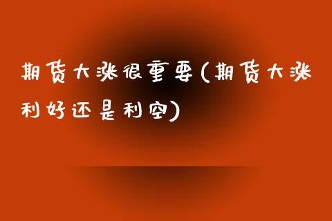 期货大涨很重要(期货大涨利好还是利空)_https://www.zztgc.com_期货行情_第1张