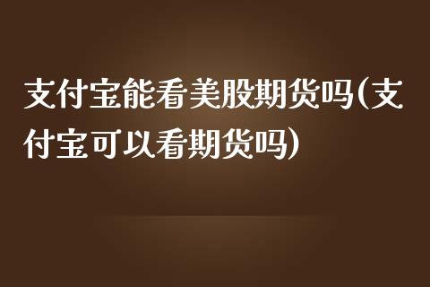 支付宝能看美股期货吗(支付宝可以看期货吗)_https://www.zztgc.com_期货直播_第1张