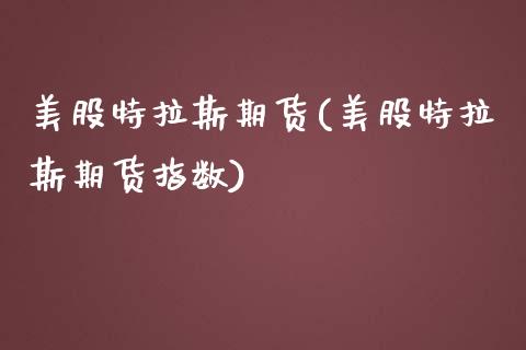 美股特拉斯期货(美股特拉斯期货指数)_https://www.zztgc.com_期货入门_第1张