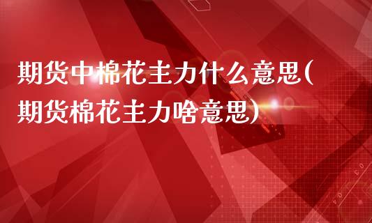 期货中棉花主力什么意思(期货棉花主力啥意思)_原油期货_第1张_珍投期货网 期货中棉花主力什么意思(期货棉花主力啥意思)_https://www.zztgc.com_原油期货_第1张