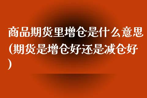 商品期货里增仓是什么意思(期货是增仓好还是减仓好)_https://www.zztgc.com_期货行情_第1张