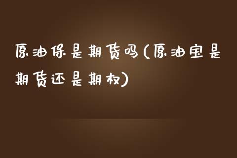 原油保是期货吗(原油宝是期货还是期权)_https://www.zztgc.com_期货行情_第1张