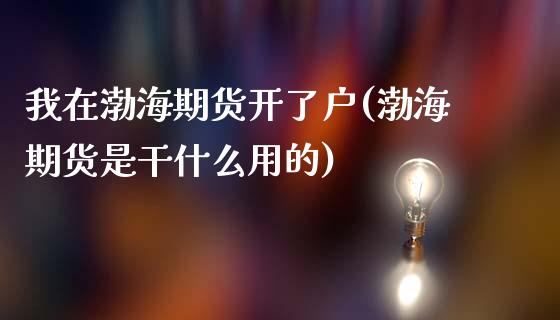 我在渤海期货开了户(渤海期货是干什么用的)_https://www.zztgc.com_期货行情_第1张