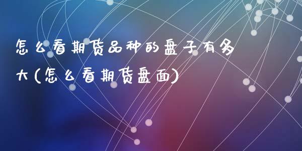 怎么看期货品种的盘子有多大(怎么看期货盘面)_https://www.zztgc.com_期货入门_第1张
