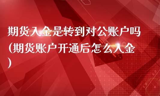 期货入金是转到对公账户吗(期货账户开通后怎么入金)_https://www.zztgc.com_期货直播_第1张