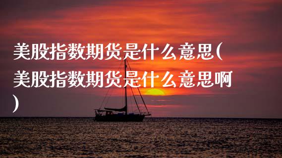美股指数期货是什么意思(美股指数期货是什么意思啊)_https://www.zztgc.com_原油期货_第1张