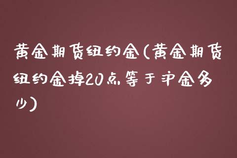 黄金期货纽约金(黄金期货纽约金掉20点等于沪金多少)_https://www.zztgc.com_原油期货_第1张