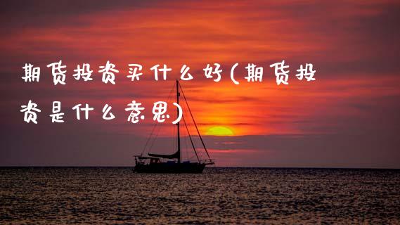 期货投资买什么好(期货投资是什么意思)_https://www.zztgc.com_黄金期货_第1张
