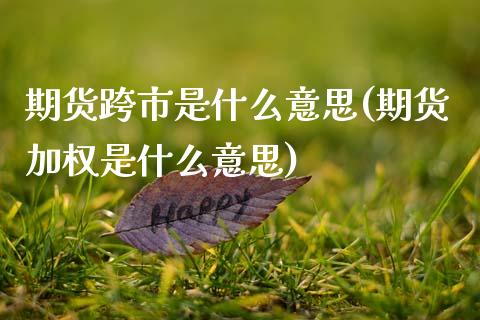 期货跨市是什么意思(期货加权是什么意思)_https://www.zztgc.com_黄金期货_第1张