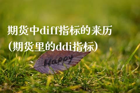 期货中diff指标的来历(期货里的ddi指标)_https://www.zztgc.com_期货入门_第1张
