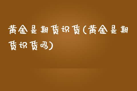 黄金是期货识货(黄金是期货识货吗)_https://www.zztgc.com_黄金期货_第1张