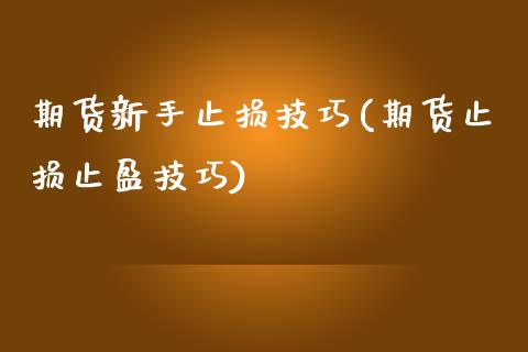 期货新手止损技巧(期货止损止盈技巧)_https://www.zztgc.com_期货入门_第1张