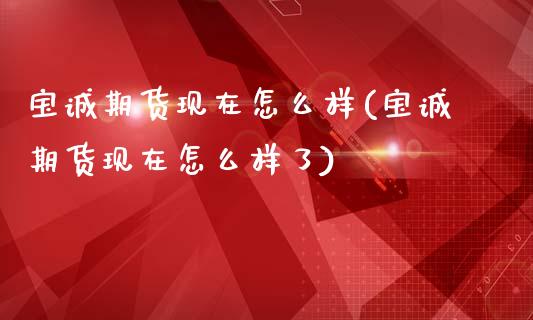 宝诚期货现在怎么样(宝诚期货现在怎么样了)_https://www.zztgc.com_黄金期货_第1张