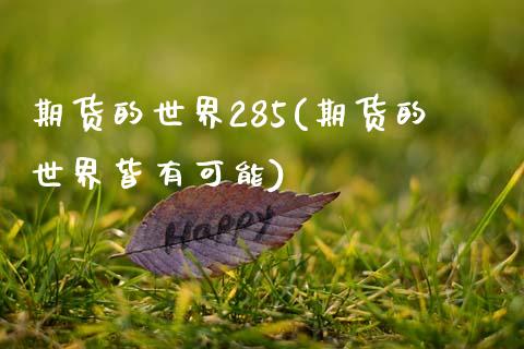 期货的世界285(期货的世界皆有可能)_https://www.zztgc.com_期货直播_第1张