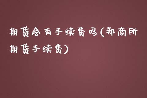 期货会有手续费吗(郑商所期货手续费)_https://www.zztgc.com_黄金期货_第1张