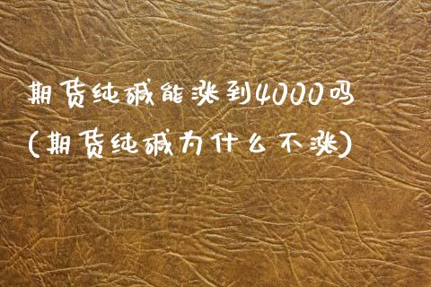 期货纯碱能涨到4000吗(期货纯碱为什么不涨)_https://www.zztgc.com_期货行情_第1张